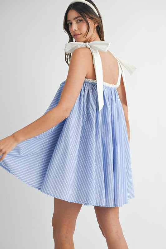 Blue Babydoll Mini Dress