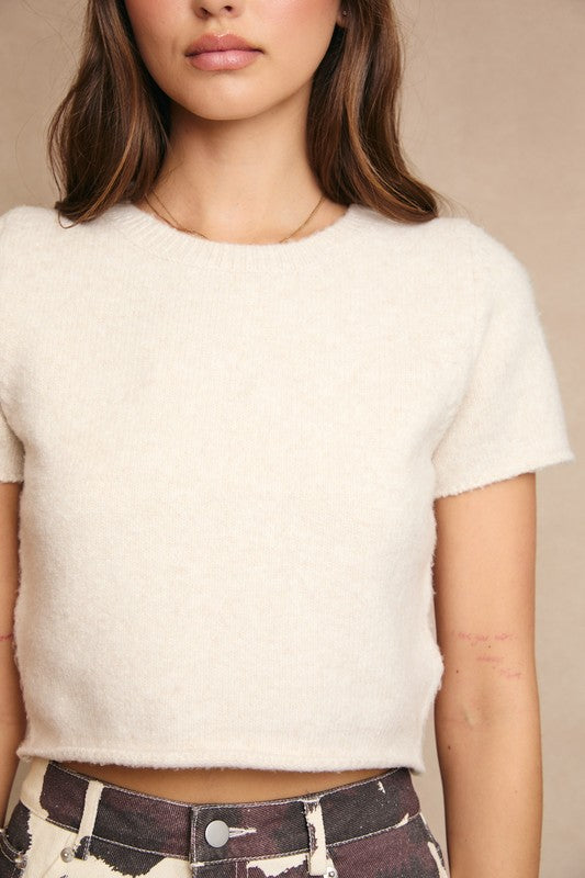 Cream Knit Crop