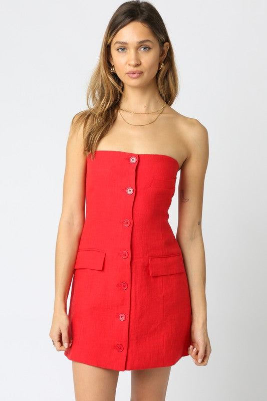 Mollie Linen Mini Dress