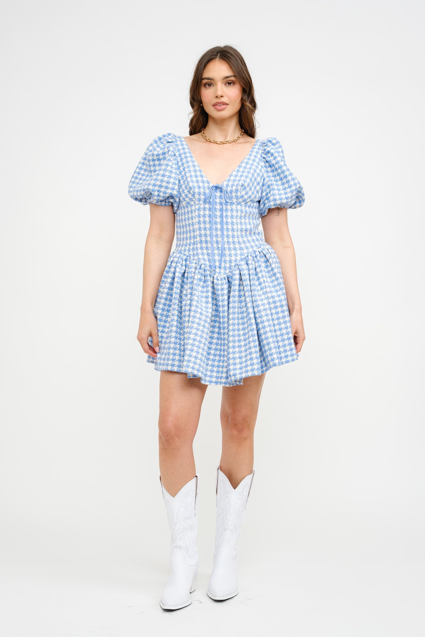 Cinderella Houndstooth Mini Dress