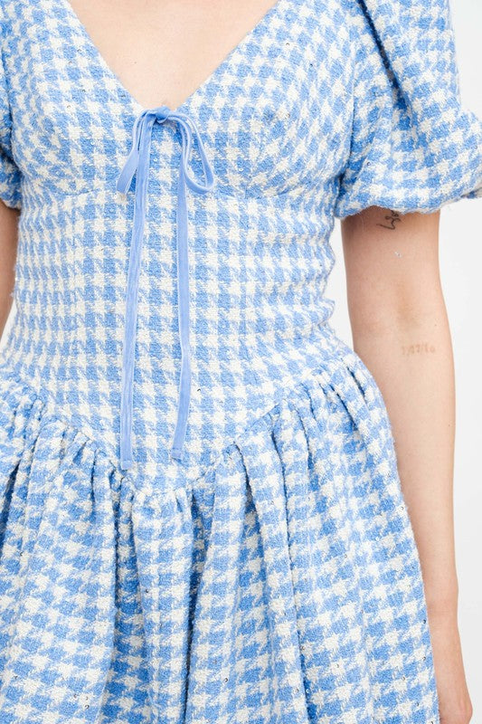 Cinderella Houndstooth Mini Dress