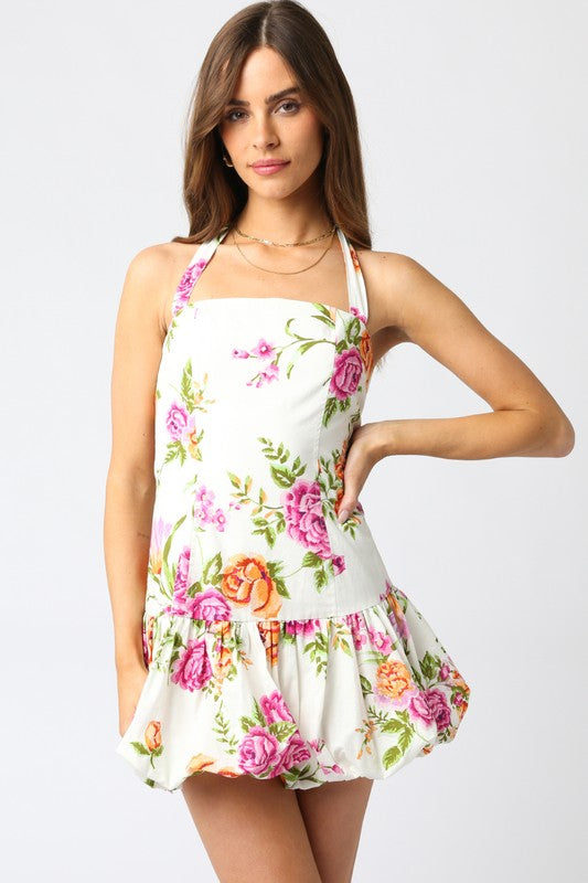 Spring Rose Mini Dress