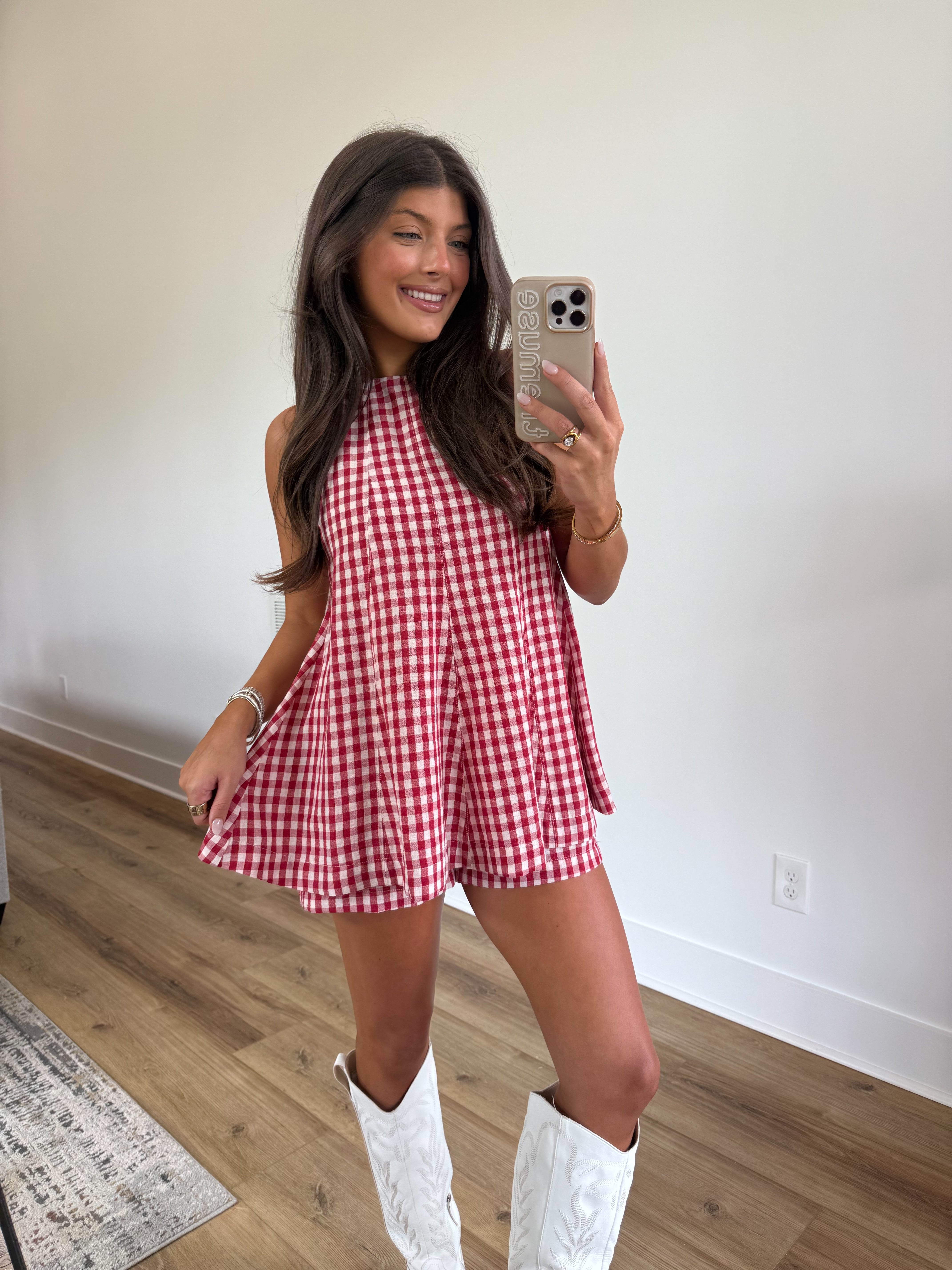 The Firecracker Gingham Romper (PRE-ORDER (1-2 weeks)/ Restock)