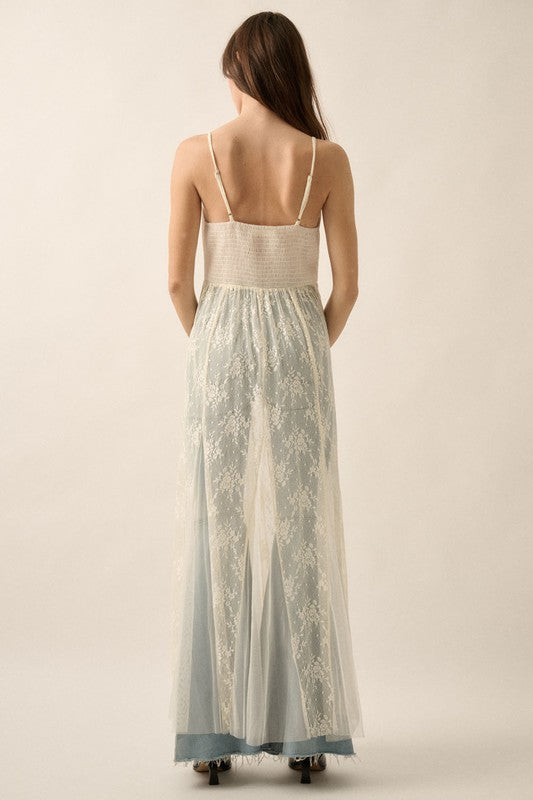 Sheer Lace Layering Top (Cream)