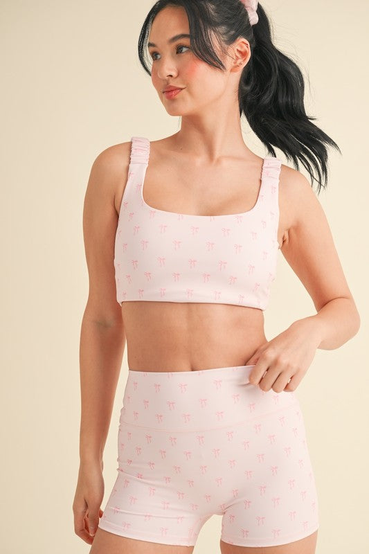 Bow Biker Shorts Set