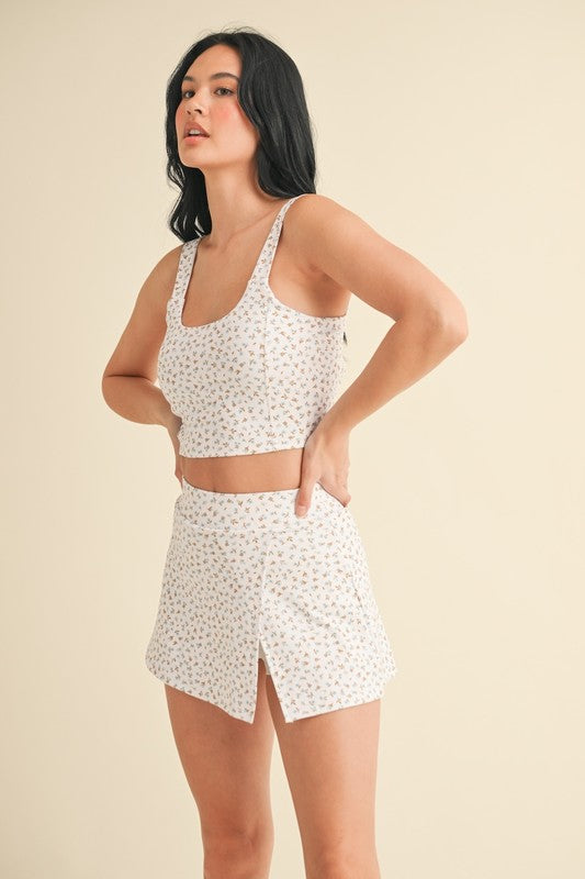 Ditsy Flower Twist Back Tank