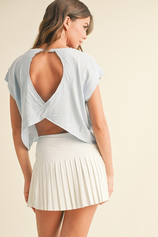 Blue Back Cut Out Tee
