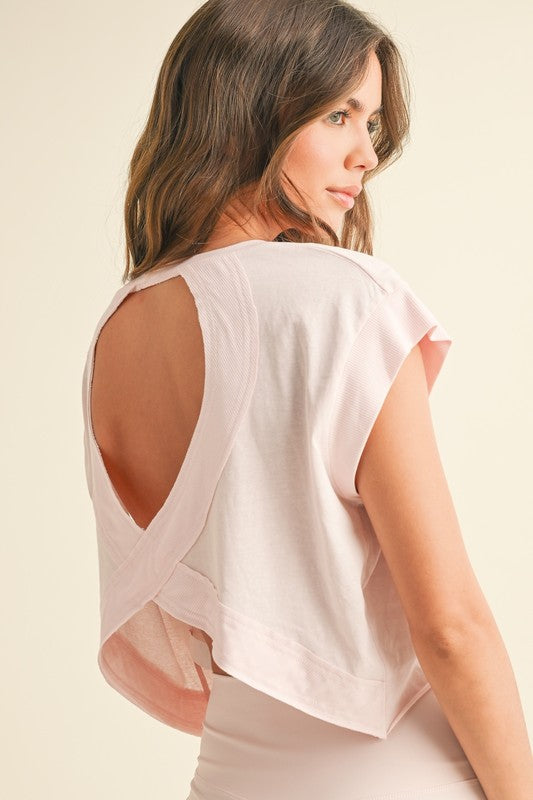 Pink Back Cut Out Tee