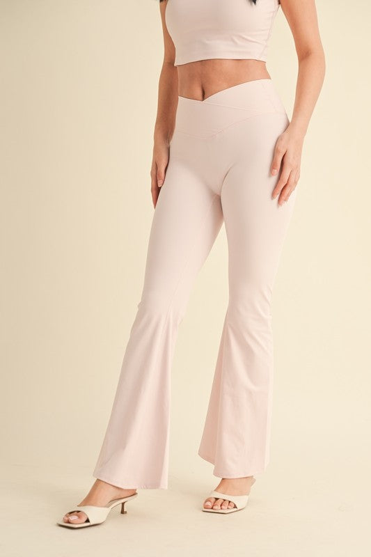 Baby Pink High Waisted Cross Over Leggings