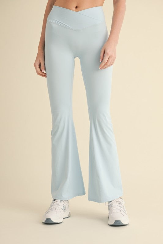 Baby Blue High Waisted Cross Over Leggings