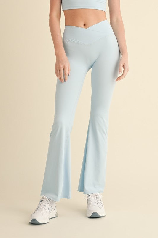 Baby Blue High Waisted Cross Over Leggings