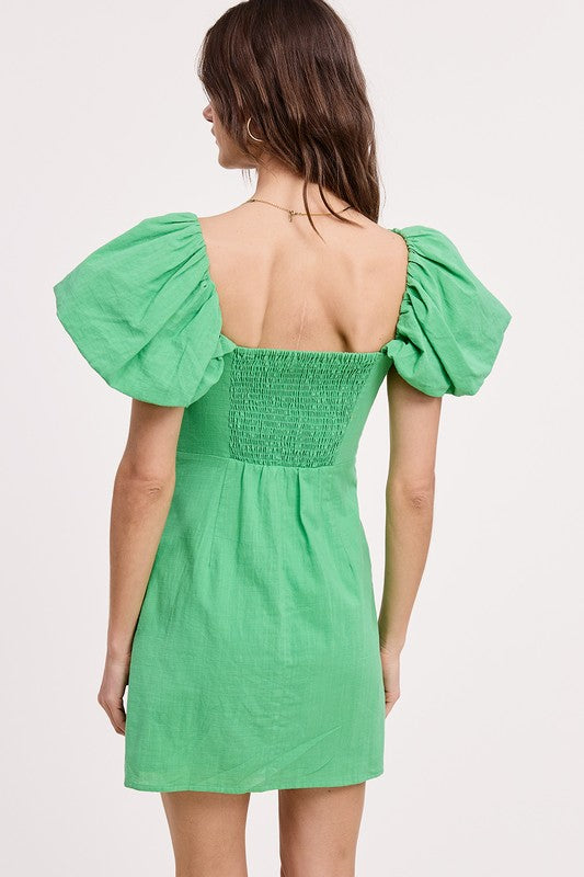 (Green) Tropical Time Mini Dress