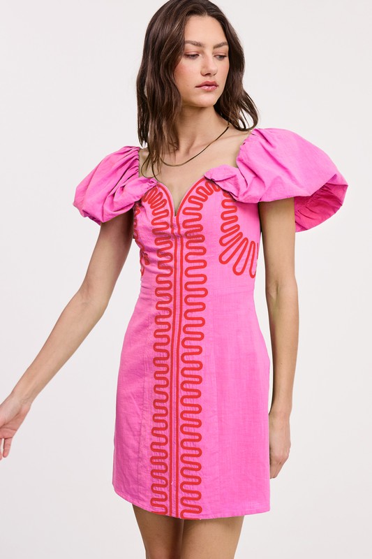 (Pink) Tropical Time Mini Dress