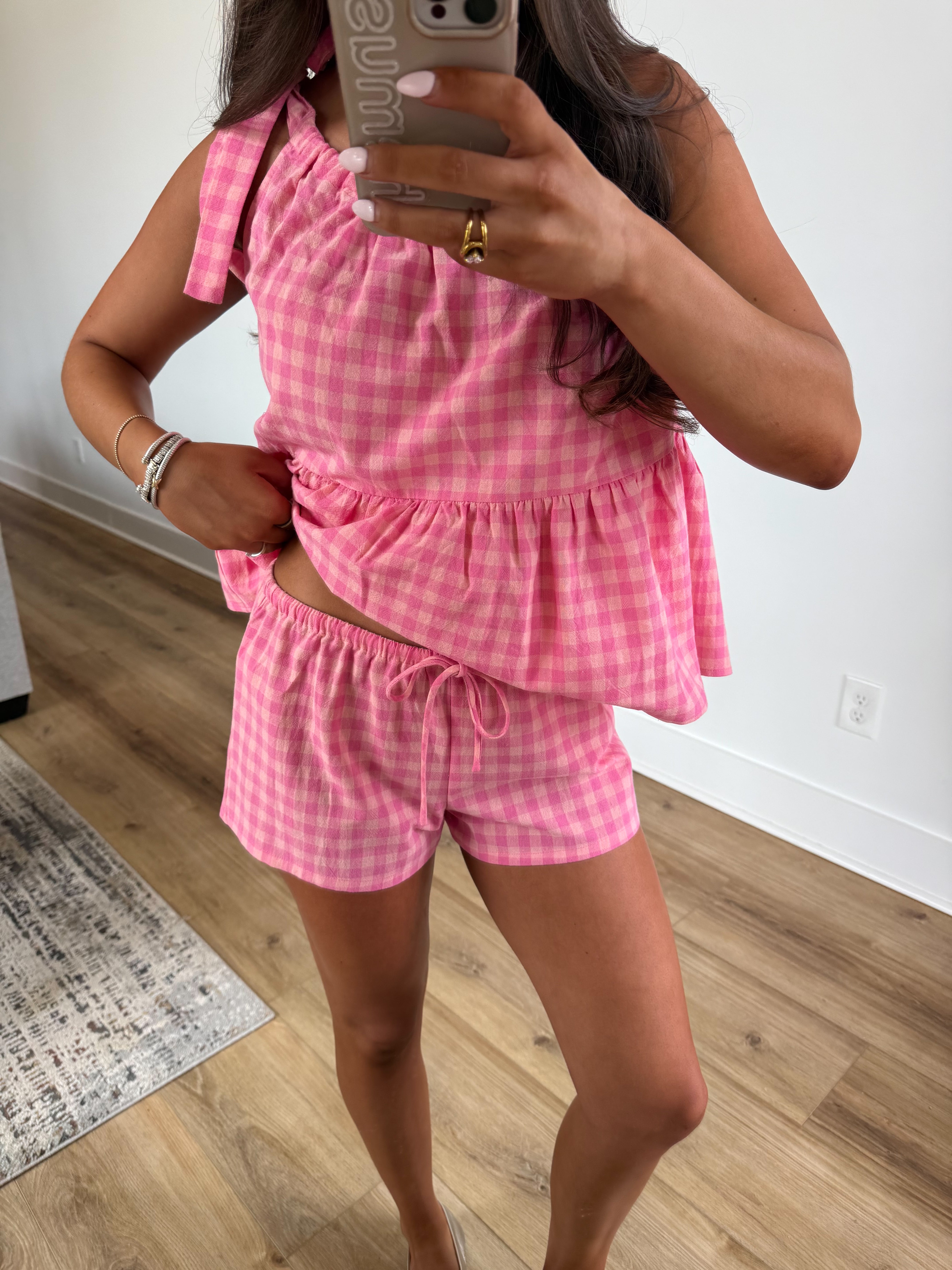 Hot Pink Gingham Set