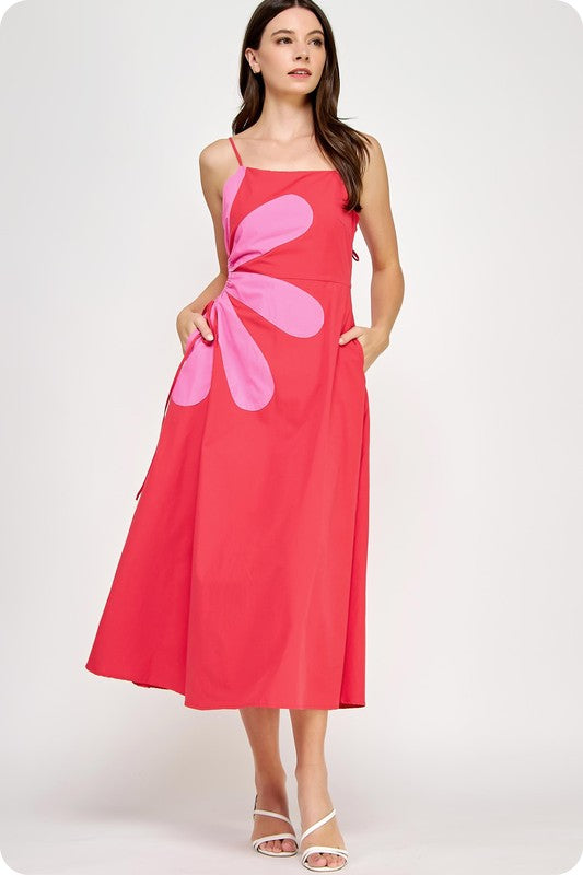 Capri Daisy Maxi Dress (Pink/Red)