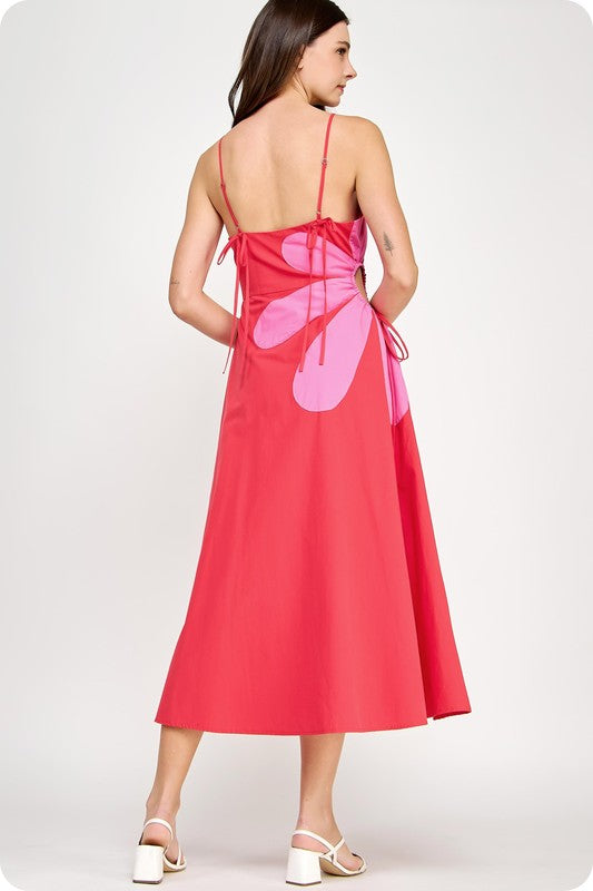 Capri Daisy Maxi Dress (Pink/Red)