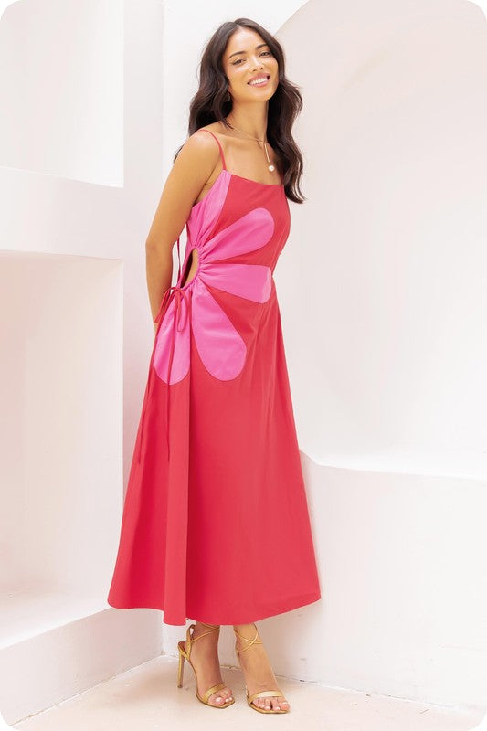Capri Daisy Maxi Dress (Pink/Red)