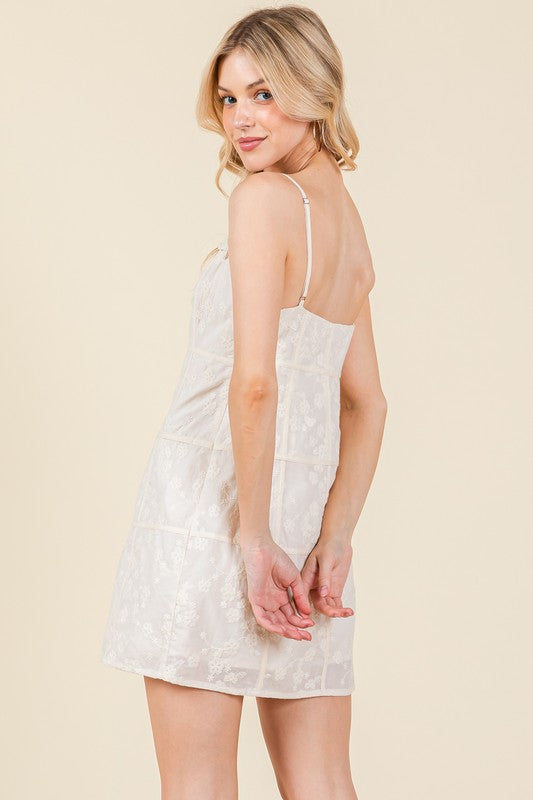 Cream Daisies Mini Dress