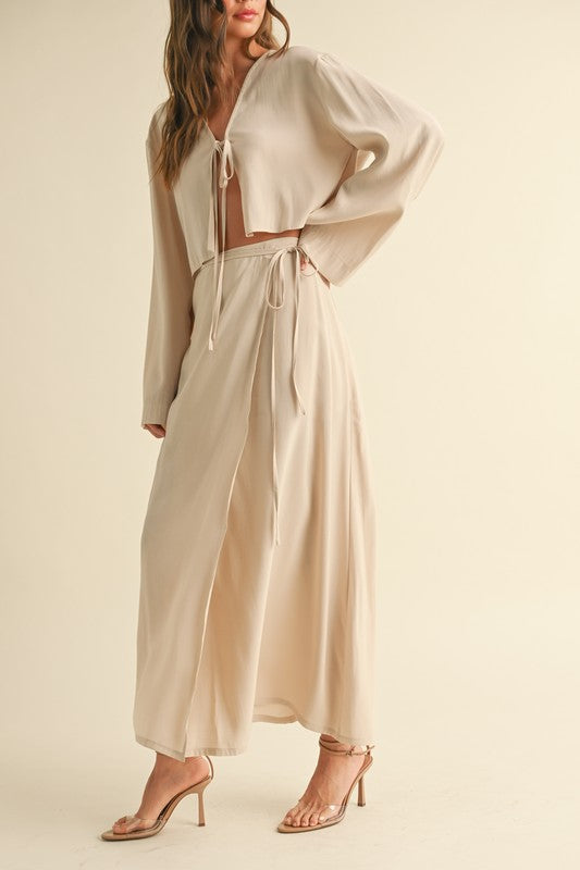 Beige Wrap Skirt