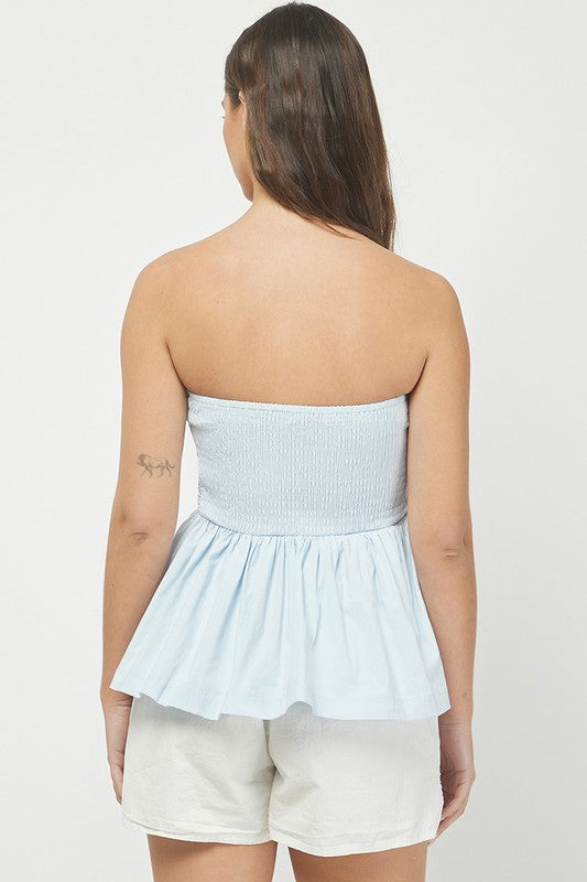 The Nantucket Strapless Top (Sky Blue)