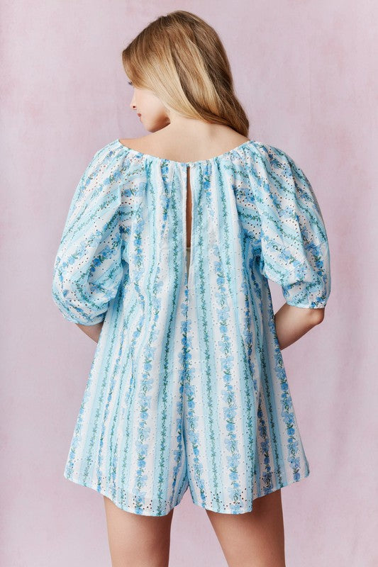 Blueberry Ribbons Romper