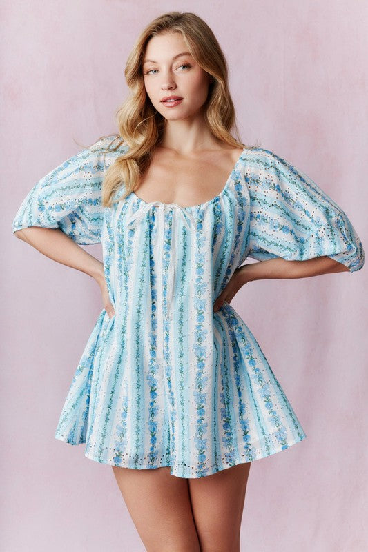 Blueberry Ribbons Romper