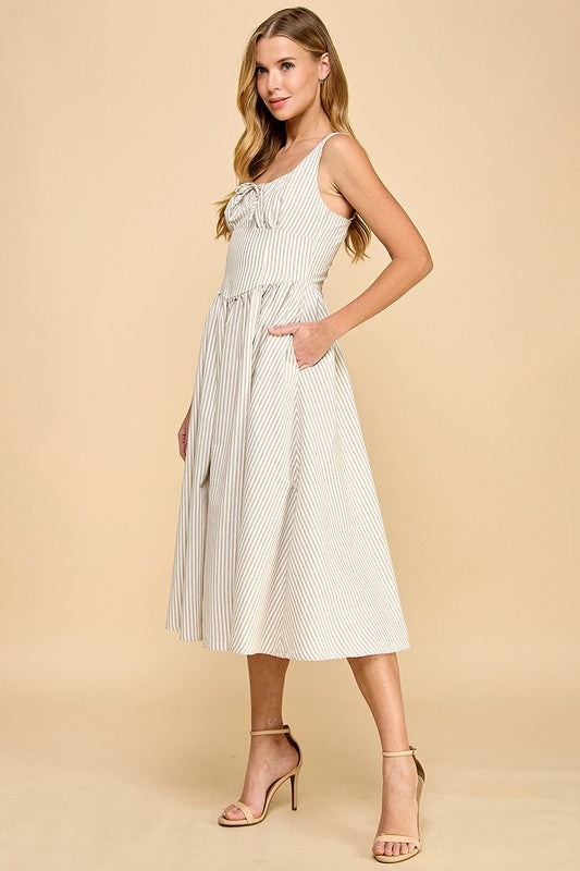 Coastal Stripes Midi Dress