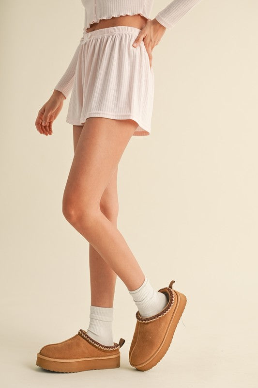 Strawberry Pointelle PJ SHORTS