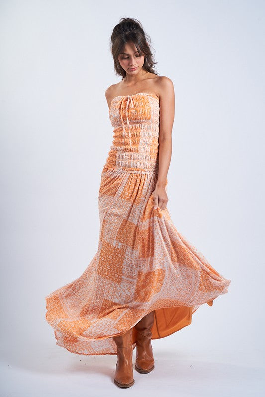Sunburst Stitch Maxi Dress