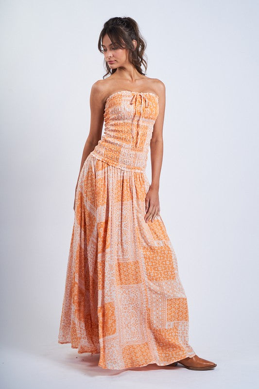 Sunburst Stitch Maxi Dress