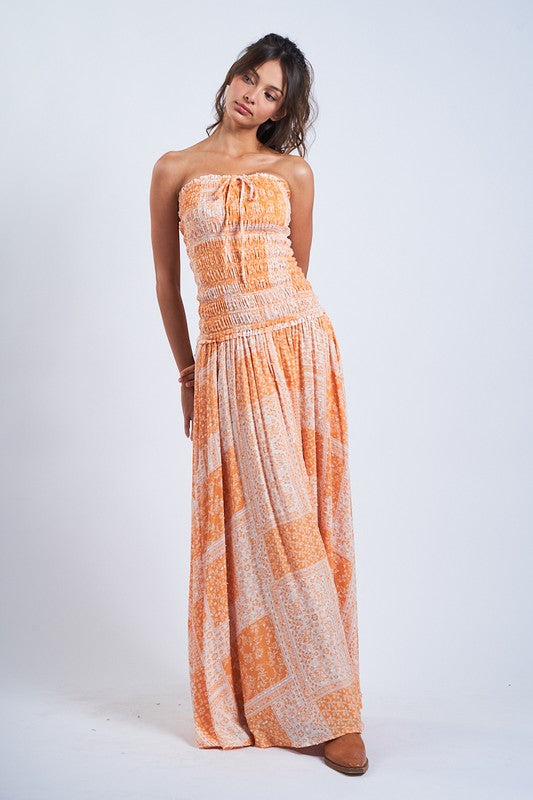 Sunburst Stitch Maxi Dress