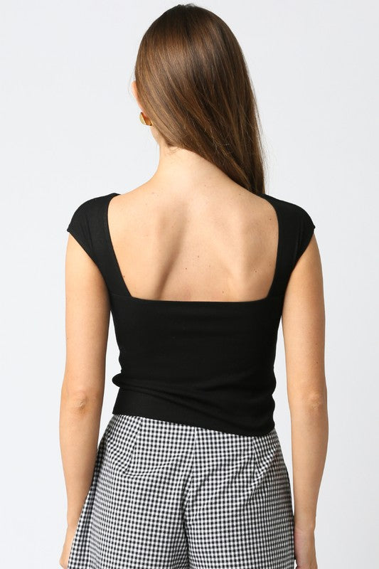 Black Open Back Top