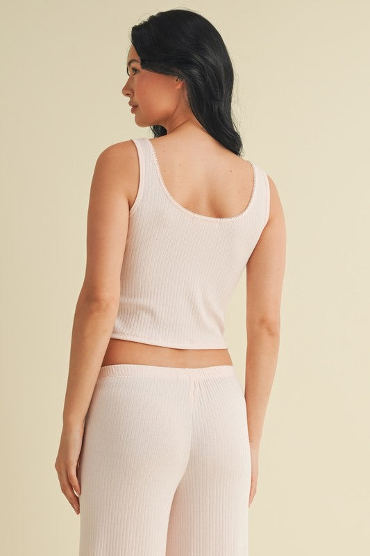 Strawberry Pointelle Cami TOP
