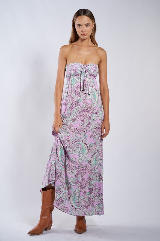 Lavender Paisley Maxi Dress