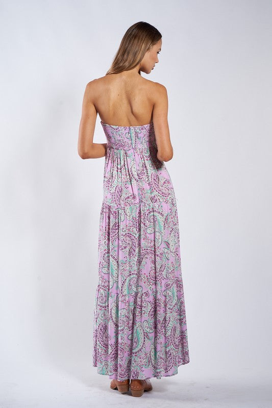 Lavender Paisley Maxi Dress