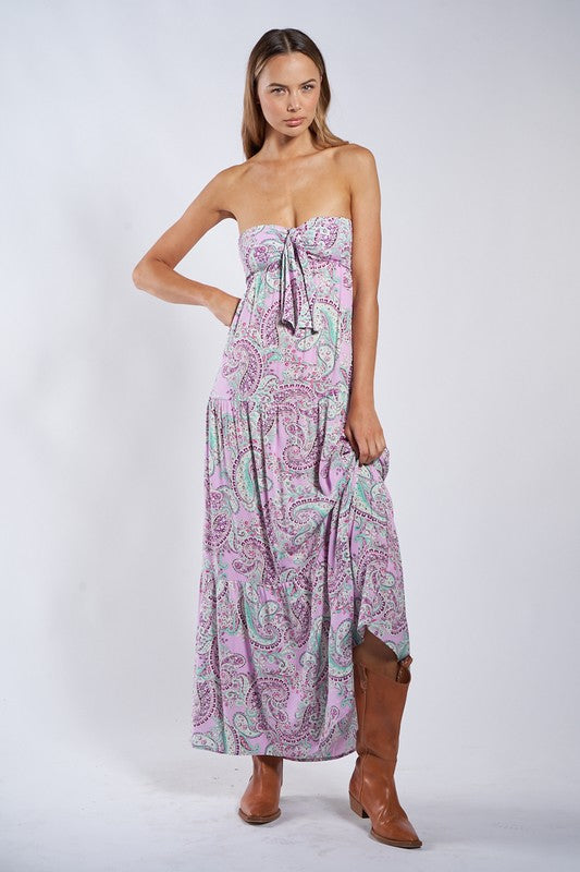Lavender Paisley Maxi Dress