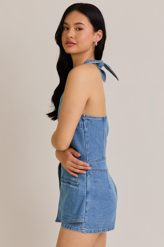 Karoline Romper (Denim)