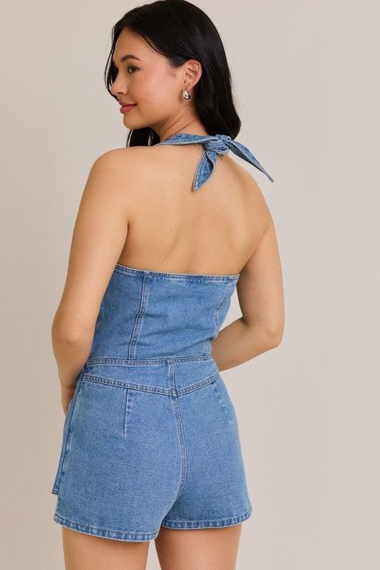 Karoline Romper (Denim)