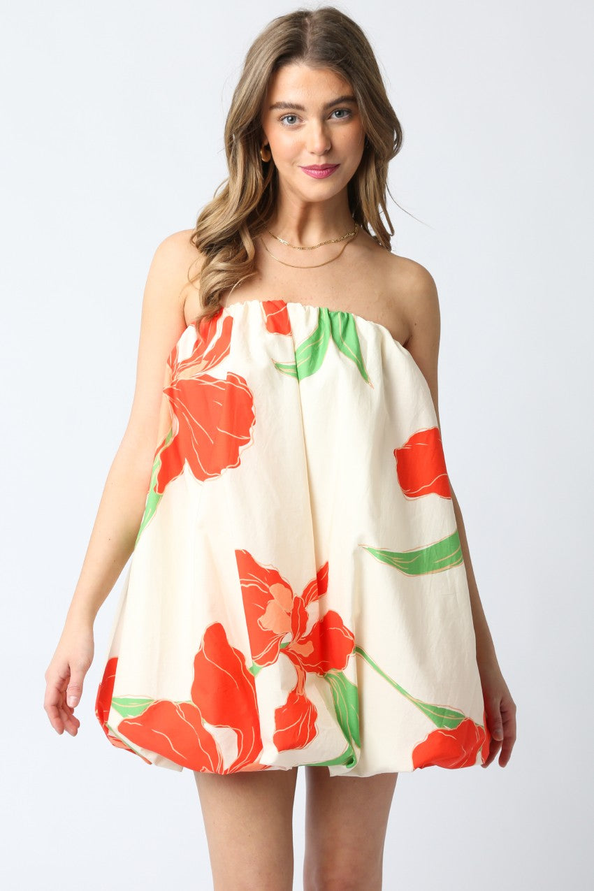 Poppy Bubble Bow Mini Dress