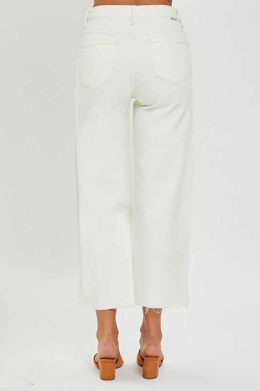 High Rise Crop Wide Pants