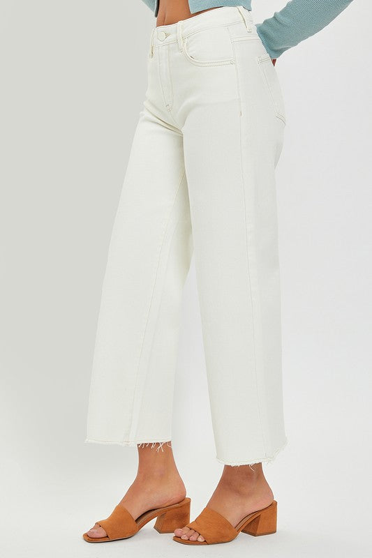 High Rise Crop Wide Pants