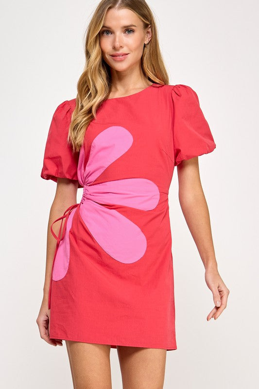 Capri Daisy Mini Dress (Pink/Red)