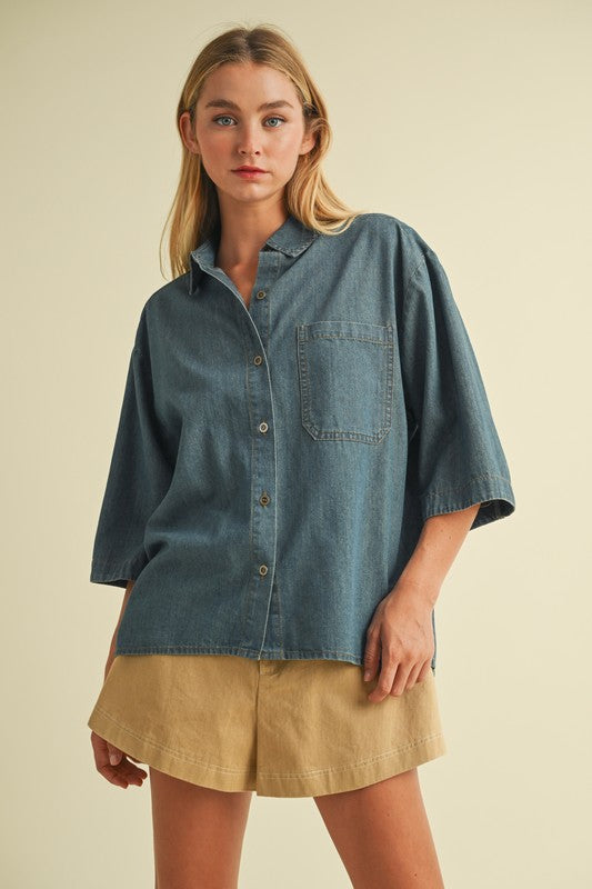 On The River Denim Top