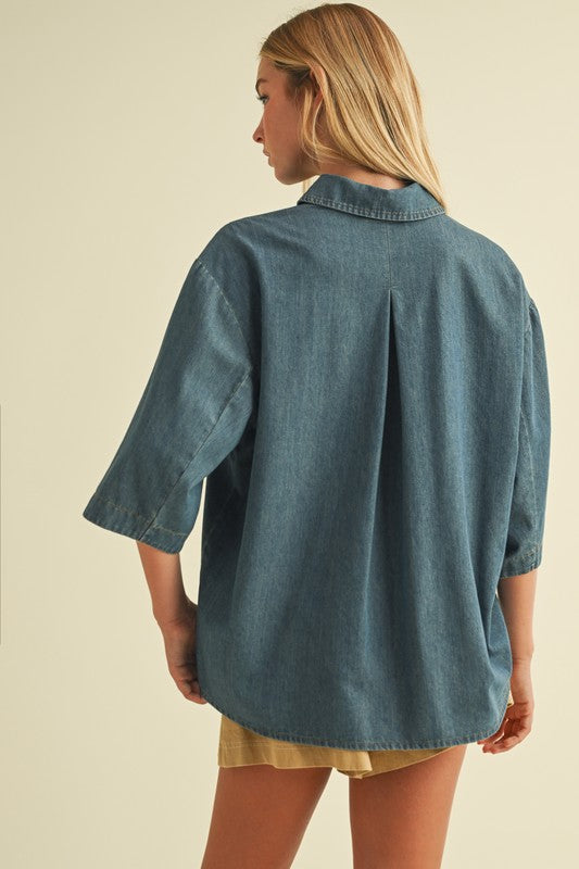 On The River Denim Top