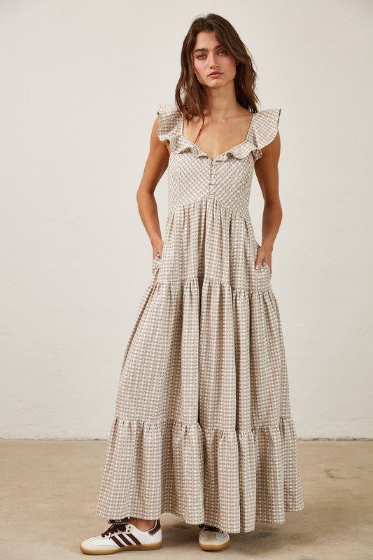 Gingham Hearts Maxi Dress