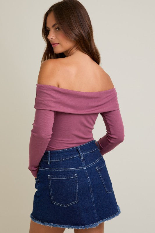 The Mulberry Ribbed Bodysuit