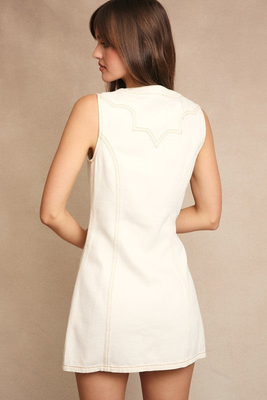 Cowgirl Cream Denim Dress