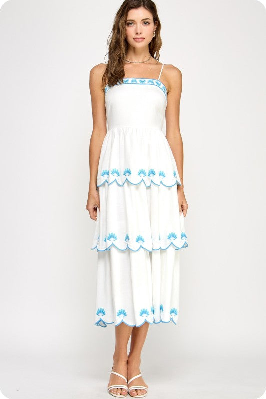 Santorini Seashell Midi Dress