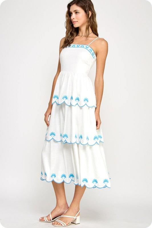 Santorini Seashell Midi Dress