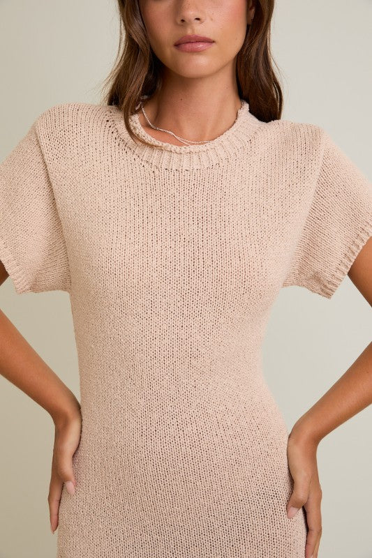 Toasted Almond Knit Dress